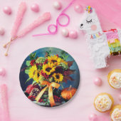 Fall Sonnenblumen und Bow, 7" Rundpapier-Platte Pappteller (Party)