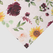 Fall Sonnenblumen und Burgunder Rose Brautparty Seidenpapier (Detail)