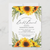 Fall Sonnenblumen und Grüntöne Bridal Brunch Einladung (Vorderseite)