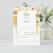 Fall Sonnenblumen und Pumpkins Hochzeit RSVP (Stehend Vorderseite)