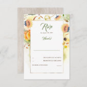 Fall Sonnenblumen und Pumpkins Hochzeit RSVP (Vorne/Hinten)