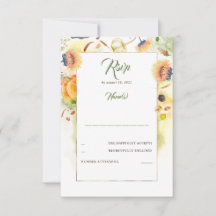Fall Sonnenblumen und Pumpkins Hochzeit RSVP
