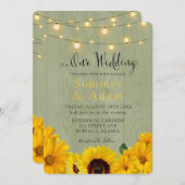 Fall Sonnenblumen zacken Holz Lichter unsere Hochz Einladung (Vorne/Hinten)