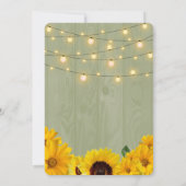 Fall Sonnenblumen zacken Holz Lichter unsere Hochz Einladung (Rückseite)