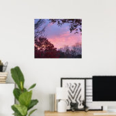 Fall Sonnenuntergang über Bäumen schön Poster (Heimbüro)