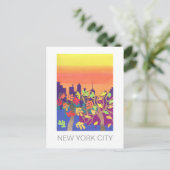 Fall-Sonnenuntergang über NYC Postkarte (Stehend Vorderseite)