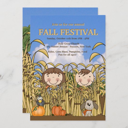 Fall-Spaß-Einladung Einladung (Vorne/Hinten)