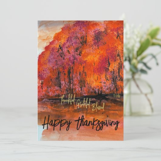 Fall Splendor Note Card Dankeskarte (Stehend Vorderseite)