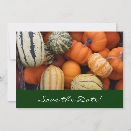 Fall Squash Harvest Save the Date Karte (Vorderseite)