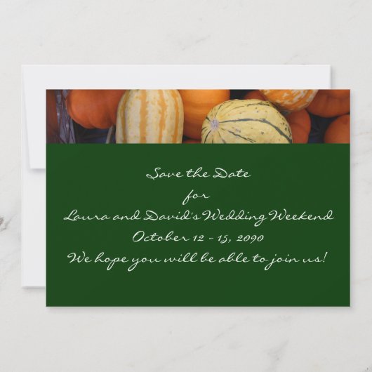 Fall Squash Harvest Save the Date Karte (Rückseite)