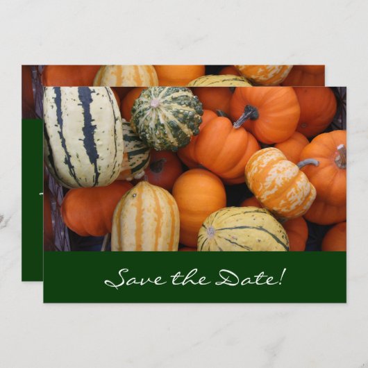 Fall Squash Harvest Save the Date Karte (Vorne/Hinten)