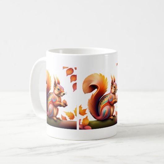 Fall Squirrel Alebrije Kaffeetasse (Vorderseite Links)