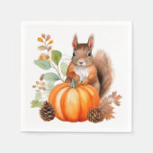 Fall Squirrel Paper Napkins Serviette (Vorderseite)