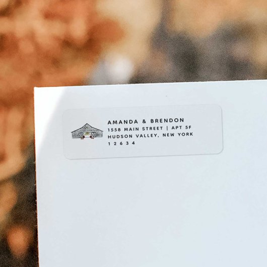 Fall-Stall mit Pumpkins Rücksendeadresse-Label