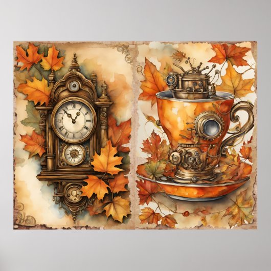 Fall Steampunk Art Poster (Vorne)