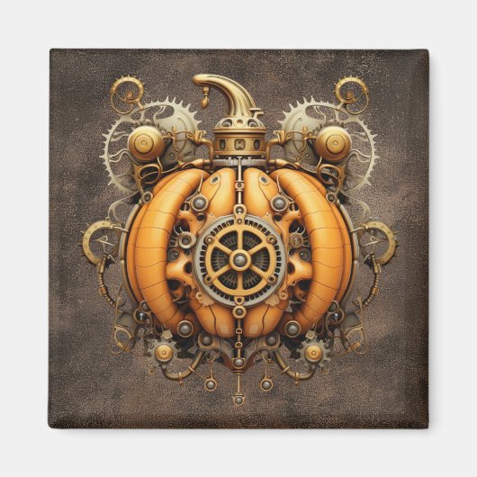 Fall Steampunk Pumpkin Magnet (Vorne)