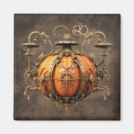 Fall Steampunk Pumpkin Magnet (Vorne)