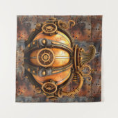 Fall Steampunk Pumpkin Tapestry Wandteppich (Vorderseite (Horizontal))
