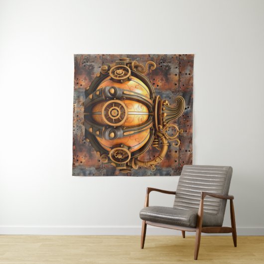 Fall Steampunk Pumpkin Tapestry Wandteppich (Beispiel (Horizontal))