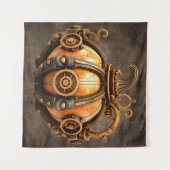 Fall Steampunk Pumpkin Tapestry Wandteppich (Vorderseite (Horizontal))