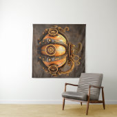 Fall Steampunk Pumpkin Tapestry Wandteppich (Beispiel (Horizontal))