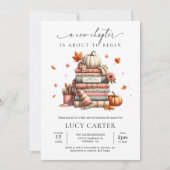 Fall Storybook Buch Neues Kapitel Kinderdusche Einladung (Vorderseite)