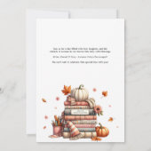 Fall Storybook Buch Neues Kapitel Kinderdusche Einladung (Rückseite)