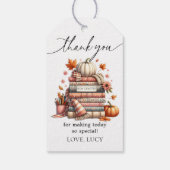 Fall Storybook New Chapter Book Themed Gastgeschen Geschenkanhänger (Rückseite)