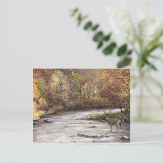 Fall Stream Art Postkarte (Stehend Vorderseite)