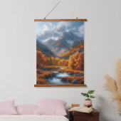 Fall Stream Wandteppich Mit Holzrahmen (Schlafzimmer)