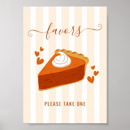 Fall Streifen Kleine Süsse Pie Favor Tabletop Zeic Poster