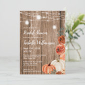 Fall String of Lights & Mason Jar Brautparty Einladung (Stehend Vorderseite)