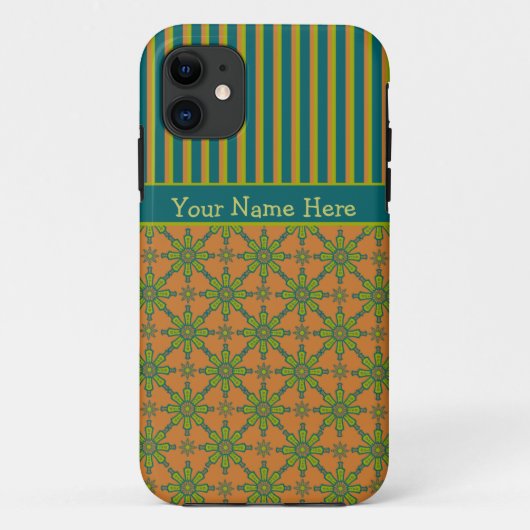 Fall Striped Tribal, Rust, Green, Blue iPhone 5/5s Case-Mate iPhone Hülle (Rückseite)