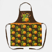 Fall Style Pumpkin auf Brown Erntedank Day Schürze (Vorderseite)
