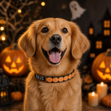 Fall Style Pumpkins auf schwarz / Ihr Hund Name