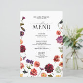 Fall Summer Garden Burnt Orange Wedding Menü (Stehend Vorderseite)