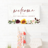 Fall Sunblumen Burgundy Wedding Brautparty Banner (Insitu)