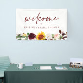 Fall Sunblumen Burgundy Wedding Brautparty Banner (Messeveranstaltung)