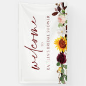 Fall Sunblumen Burgundy Wedding Brautparty Banner (Vertikal)