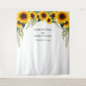 Fall Sunblumen Hochzeitskabine Hintergrund des Fot Wandteppich (Vorderseite)