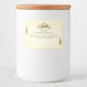 Fall Sunblumen Yellow Gingham Floral Lebensmitteletikett (Vorderseite)