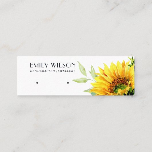 FALL SUNFLOWER AUTUMN STUD EARRING DISPLAY CARD MINI VISITENKARTE (Vorderseite)
