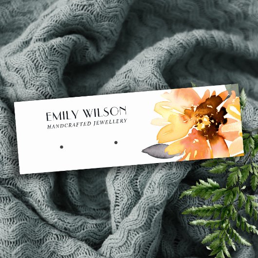FALL SUNFLOWER AUTUMN STUD EARRING DISPLAY CARD MINI VISITENKARTE