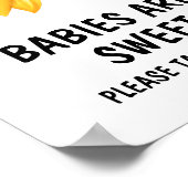 Fall Sunflower Baby Dusche Babys sind Sweet Sign Poster (Ecke)