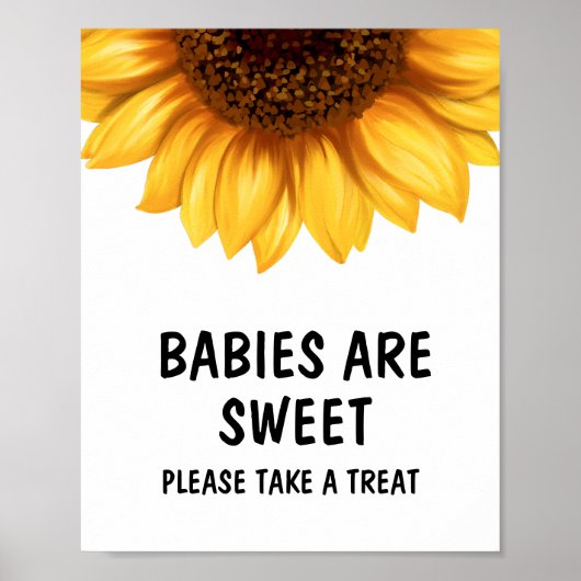 Fall Sunflower Baby Dusche Babys sind Sweet Sign Poster (Vorne)
