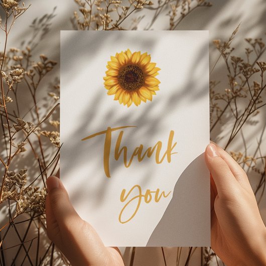 Fall Sunflower Baby Dusche Dankeskarte