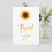 Fall Sunflower Baby Dusche Dankeskarte (Stehend Vorderseite)