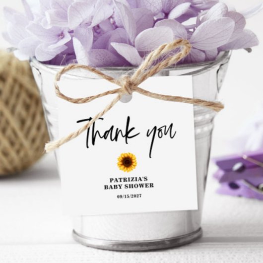 Fall Sunflower Baby Dusche Geschenkanhänger