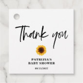 Fall Sunflower Baby Dusche Geschenkanhänger (Vorderseite)