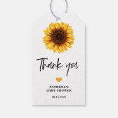 Fall Sunflower Baby Dusche Geschenkanhänger (Rückseite)